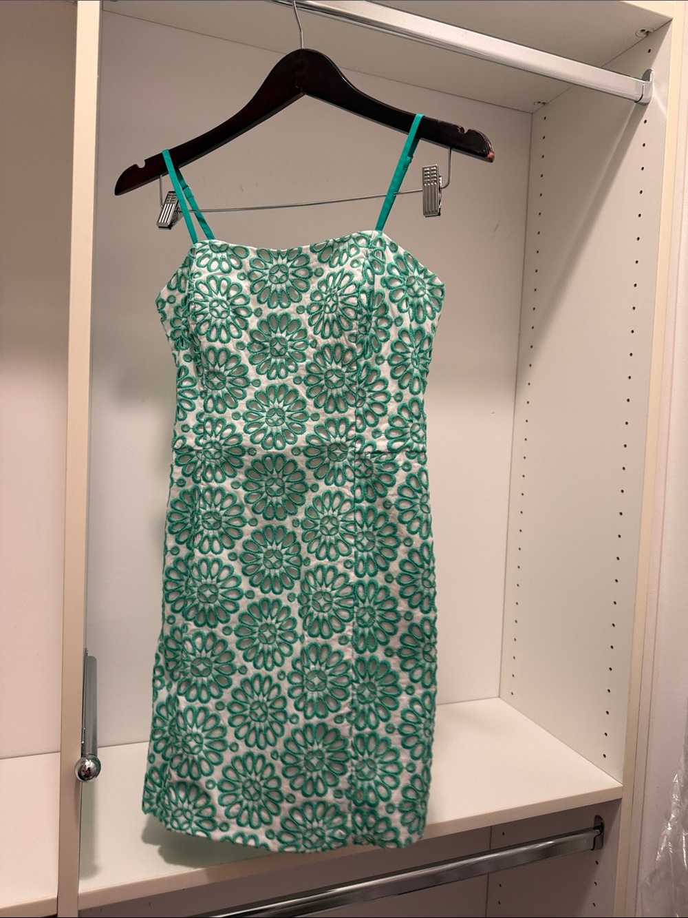 Lilly Pulitzer Teal Floral Lace Mini Dress